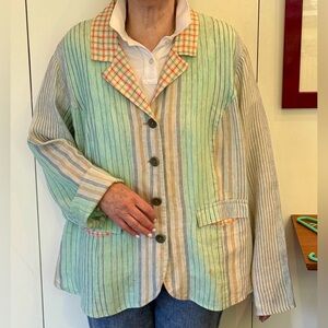 EUC FLAX Striped Multicolor Women's Jacket